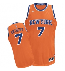 Men's Adidas New York Knicks #7 Carmelo Anthony Swingman Orange Alternate NBA Jersey