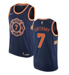 Men's Nike New York Knicks #7 Carmelo Anthony Swingman Navy Blue NBA Jersey - City Edition