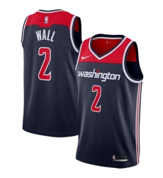 Men's Nike Washington Wizards #2 John Wall Authentic Navy Blue NBA Jersey Statement Edition