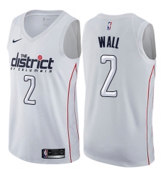 Men's Nike Washington Wizards #2 John Wall Swingman White NBA Jersey - City Edition