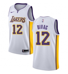 Men's Nike Los Angeles Lakers #12 Vlade Divac Authentic White NBA Jersey - Association Edition