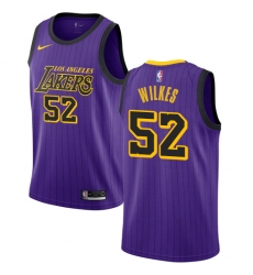 Men's Nike Los Angeles Lakers #52 Jamaal Wilkes Swingman Purple NBA Jersey - City Edition