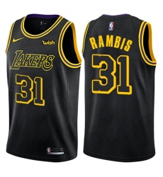 Youth Nike Los Angeles Lakers #31 Kurt Rambis Swingman Black NBA Jersey - City Edition