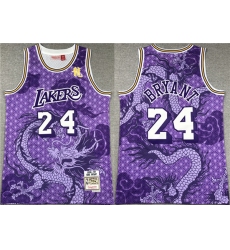 Men's Los Angeles Lakers #24 Kobe Bryant Purple 1996-97 Throwback basketball Jersey