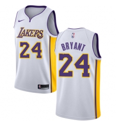 Men's Nike Los Angeles Lakers #24 Kobe Bryant Authentic White NBA Jersey - Association Edition