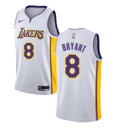 Men's Nike Los Angeles Lakers #8 Kobe Bryant Authentic White NBA Jersey - Association Edition