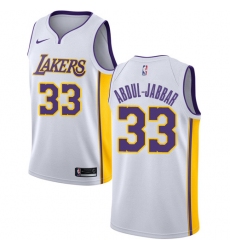 Men's Nike Los Angeles Lakers #33 Kareem Abdul-Jabbar Authentic White NBA Jersey - Association Edition