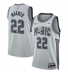 Men's Orlando Magic #22 Franz Wagner Silver 2024-25 City Edition Stitched Basketball Jersey