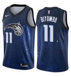 Men's Nike Orlando Magic #11 Bismack Biyombo Authentic Blue NBA Jersey - City Edition