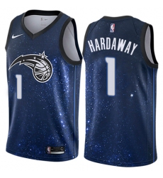 Men's Nike Orlando Magic #1 Penny Hardaway Authentic Blue NBA Jersey - City Edition