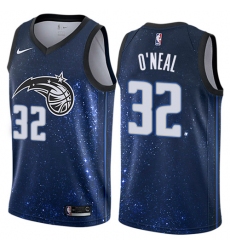 Men's Nike Orlando Magic #32 Shaquille O'Neal Authentic Blue NBA Jersey - City Edition