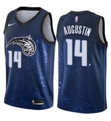 Men's Nike Orlando Magic #14 D.J. Augustin Authentic Blue NBA Jersey - City Edition