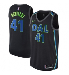 Men's Nike Dallas Mavericks #41 Dirk Nowitzki Authentic Black NBA Jersey - City Edition