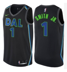 Men's Nike Dallas Mavericks #1 Dennis Smith Jr. Authentic Black NBA Jersey - City Edition