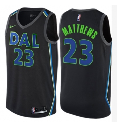 Men's Nike Dallas Mavericks #23 Wesley Matthews Authentic Black NBA Jersey - City Edition