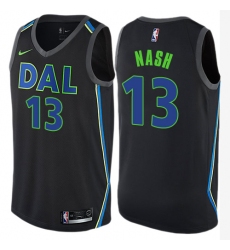 Men's Nike Dallas Mavericks #13 Steve Nash Authentic Black NBA Jersey - City Edition