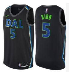 Men's Nike Dallas Mavericks #5 Jason Kidd Authentic Black NBA Jersey - City Edition