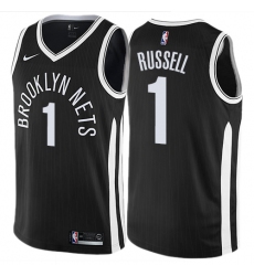 Men's Nike Brooklyn Nets #1 D'Angelo Russell Authentic Black NBA Jersey - City Edition