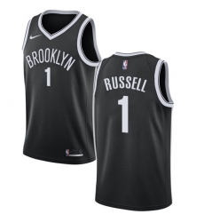 Men's Nike Brooklyn Nets #1 D'Angelo Russell Swingman Black Road NBA Jersey - Icon Edition