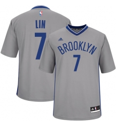 Men's Adidas Brooklyn Nets #7 Jeremy Lin Swingman Gray Alternate NBA Jersey