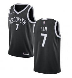 Men's Nike Brooklyn Nets #7 Jeremy Lin Swingman Black Road NBA Jersey - Icon Edition