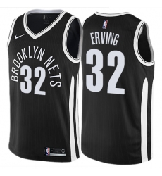 Men's Nike Brooklyn Nets #32 Julius Erving Authentic Black NBA Jersey - City Edition