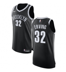 Youth Nike Brooklyn Nets #32 Julius Erving Authentic Black Road NBA Jersey - Icon Edition