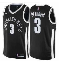 Men's Nike Brooklyn Nets #3 Drazen Petrovic Authentic Black NBA Jersey - City Edition