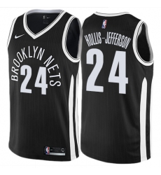 Men's Nike Brooklyn Nets #24 Rondae Hollis-Jefferson Authentic Black NBA Jersey - City Edition