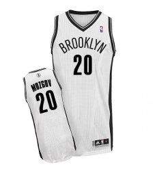 Men's Adidas Brooklyn Nets #20 Timofey Mozgov Authentic White Home NBA Jersey