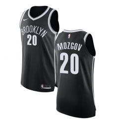 Men's Nike Brooklyn Nets #20 Timofey Mozgov Authentic Black Road NBA Jersey - Icon Edition