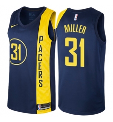 Men's Nike Indiana Pacers #31 Reggie Miller Authentic Navy Blue NBA Jersey - City Edition