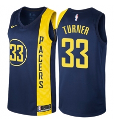 Men's Nike Indiana Pacers #33 Myles Turner Authentic Navy Blue NBA Jersey - City Edition