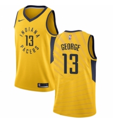 Women's Nike Indiana Pacers #13 Paul George Swingman Gold NBA Jersey Statement Edition