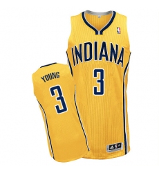 Women's Adidas Indiana Pacers #3 Joe Young Authentic Gold Alternate NBA Jersey