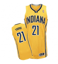 Youth Adidas Indiana Pacers #21 Thaddeus Young Authentic Gold Alternate NBA Jersey
