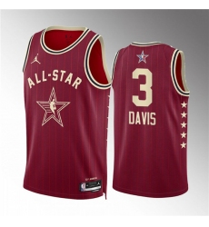 Men's 2024 All-Star #3 Anthony Davis Crimson Stitched Basketball Jersey