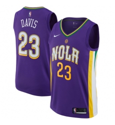 Men's Nike New Orleans Pelicans #23 Anthony Davis Authentic Purple NBA Jersey - City Edition