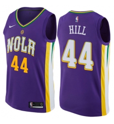 Men's Nike New Orleans Pelicans #44 Solomon Hill Authentic Purple NBA Jersey - City Edition