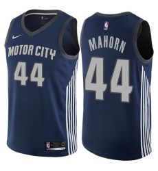 Men's Nike Detroit Pistons #44 Rick Mahorn Authentic Navy Blue NBA Jersey - City Edition