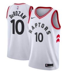 Men's Nike Toronto Raptors #10 DeMar DeRozan Authentic White NBA Jersey - Association Edition