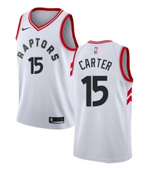 Youth Nike Toronto Raptors #15 Vince Carter Authentic White NBA Jersey - Association Edition