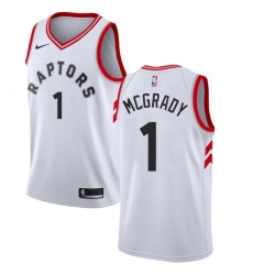 Men's Nike Toronto Raptors #1 Tracy Mcgrady Authentic White NBA Jersey - Association Edition