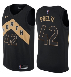 Men's Nike Toronto Raptors #42 Jakob Poeltl Authentic Black NBA Jersey - City Edition