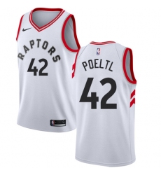 Men's Nike Toronto Raptors #42 Jakob Poeltl Authentic White NBA Jersey - Association Edition