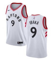 Men's Nike Toronto Raptors #9 Serge Ibaka Authentic White NBA Jersey - Association Edition