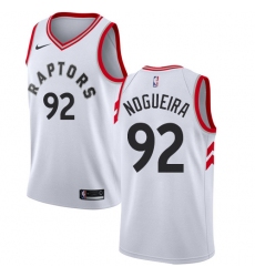 Men's Nike Toronto Raptors #92 Lucas Nogueira Swingman White NBA Jersey - Association Edition