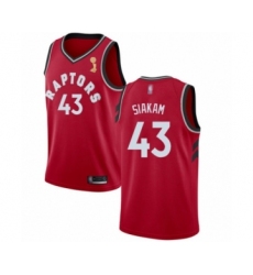 Men's Toronto Raptors #43 Pascal Siakam Swingman Red 2019 Basketball Finals Champions Jersey - Icon Edition