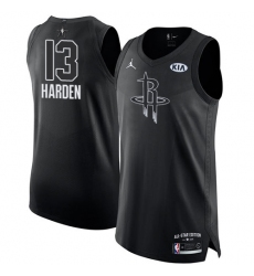 Men's Nike Jordan Houston Rockets #13 James Harden Authentic Black 2018 All-Star Game NBA Jersey