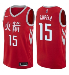 Men's Nike Houston Rockets #15 Clint Capela Authentic Red NBA Jersey - City Edition